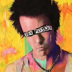 Sid Vicious Sid Vicious Drawing Sid Vicious Portrait Punk Icon Sex Pistols Gift Ideas Man Cave Art Urban Art Abstract image 1