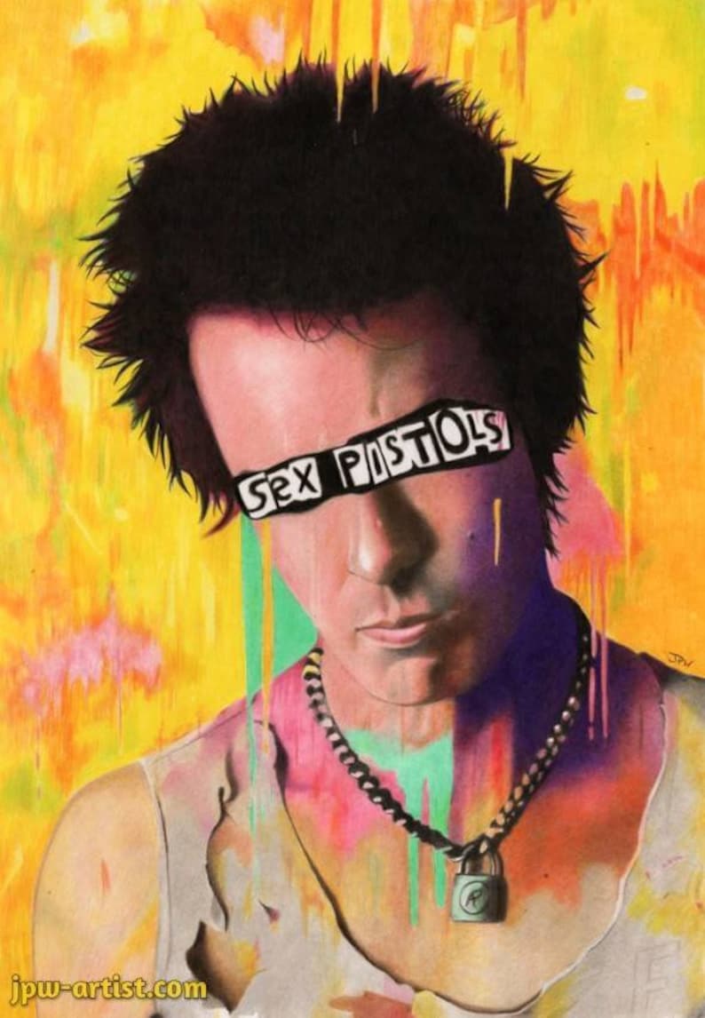 Sid Vicious Sid Vicious Drawing Sid Vicious Portrait Punk Icon Sex Pistols Gift Ideas Man Cave Art Urban Art Abstract image 1