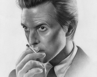 David Bowie Drawing - David Bowie Portait - Original Drawing - Music Legend - Bowie - Gift Ideas - Pencil Drawing - Thin White Duke