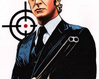 Original Marker Drawing of Michael Caine as Jack Carter in Get Carter - Get Carter - Get Carter Drawing - British Gangsters - Man Cave