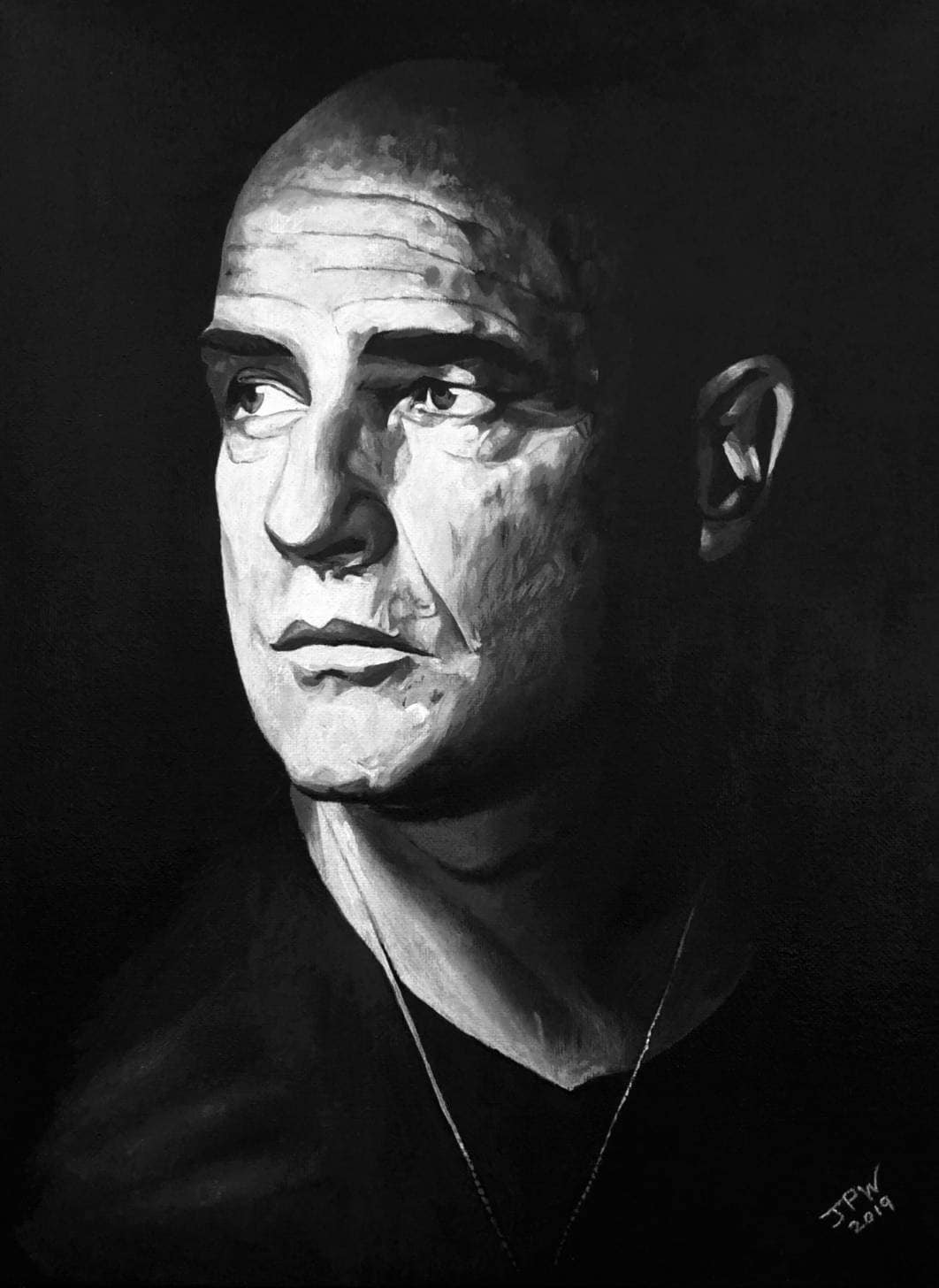 Original Marlon Brando Acrylic Painting: Colonel Kurtz Portrait
