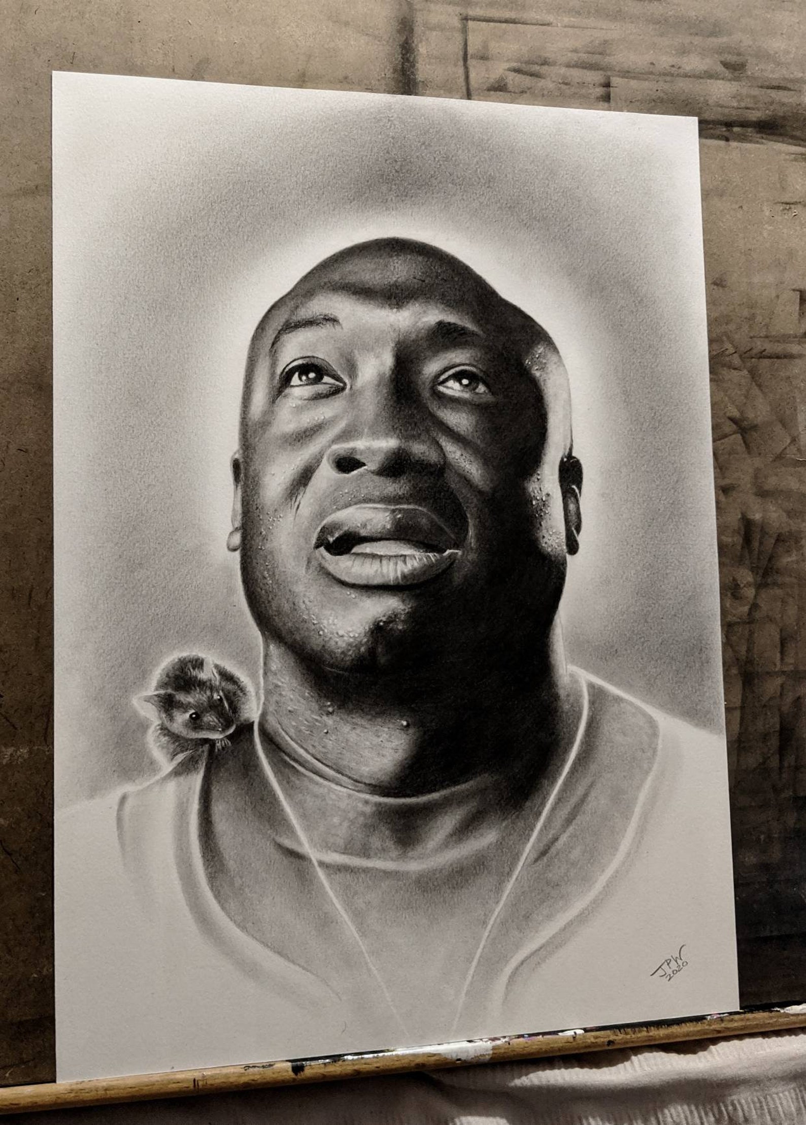 John Coffey Drawing John Coffey Portrait Original Drawing Etsy UK