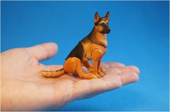 Animal Porcelain German Shepard Gel Embed Miniature