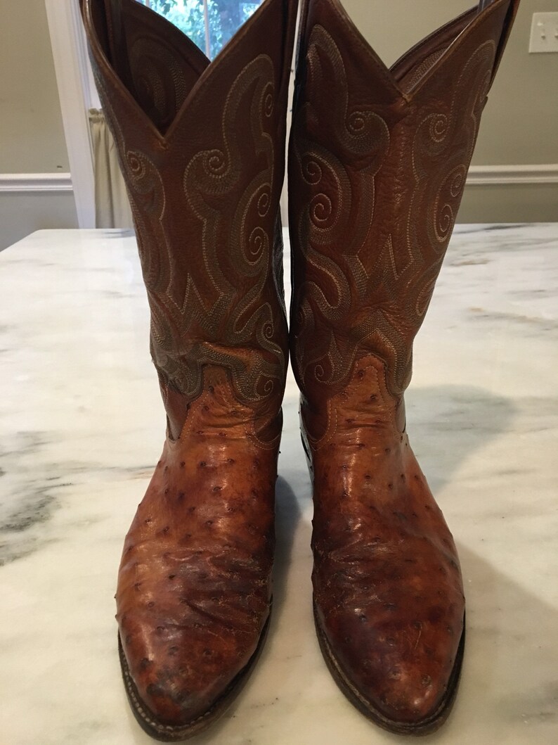 tony lama ostrich skin cowboy boots