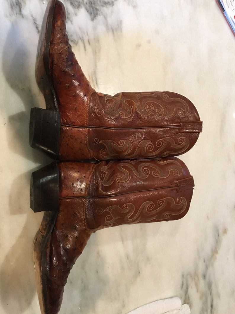 tony lama ostrich skin cowboy boots