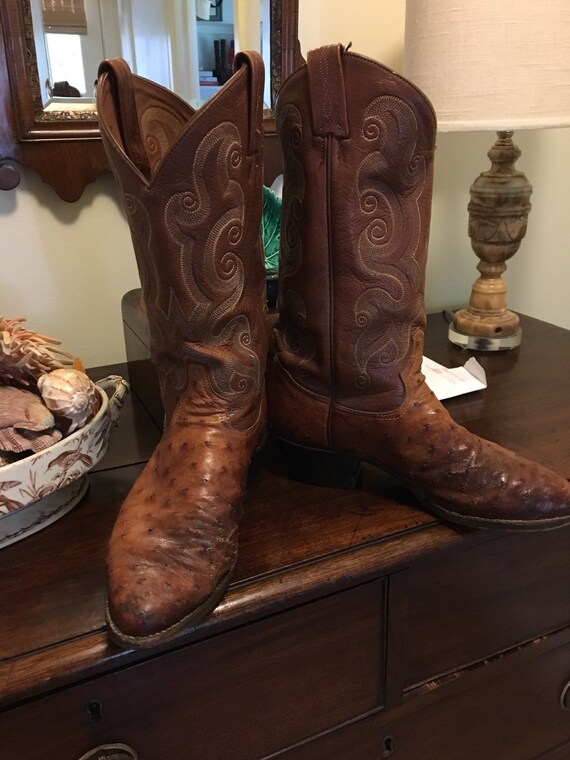 ostrich leather cowboy boots