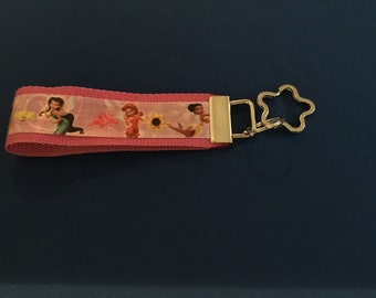 Fairies Key Fob with Flower key ring.