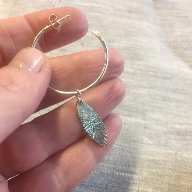 Silver hoop earrings, image 5