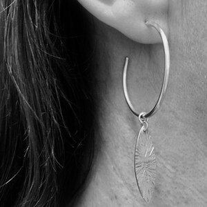 Silver hoop earrings, image 4