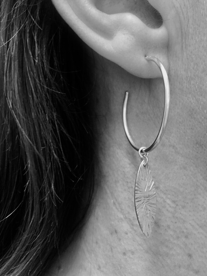 Silver hoop earrings, image 4