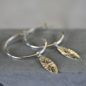 Silver hoop earrings, image 2