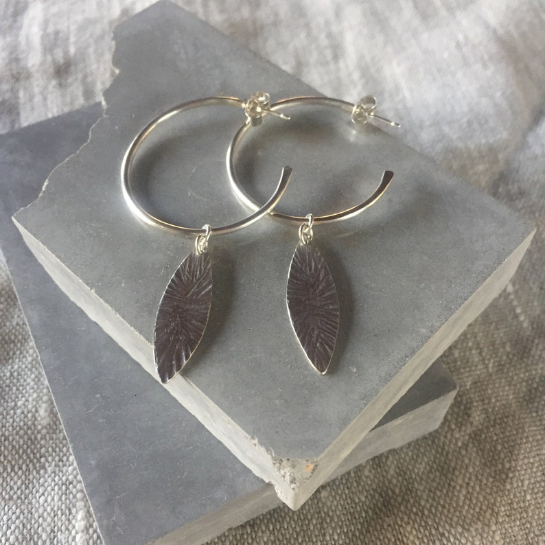 Silver hoop earrings, image 6