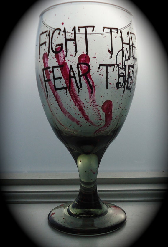 Zombie wine glass Etsy