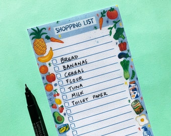 Lista della spesa Magnetica e laminata / Riutilizzabile Riscrivibile Lista della spesa ecologica / Shopping Planner con magnete per frigorifero