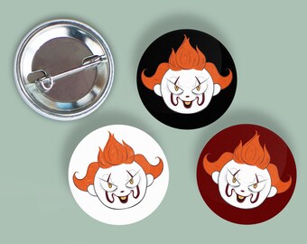 IT Pennywise il distintivo Pin Clown Originale illustrato Pulsante Pins Badge - Capitolo Due Ispirato