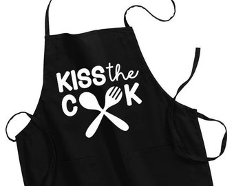 Kiss the Cook Apron | Apron | Cook Apron | Chef Apron | Baker's Apron
