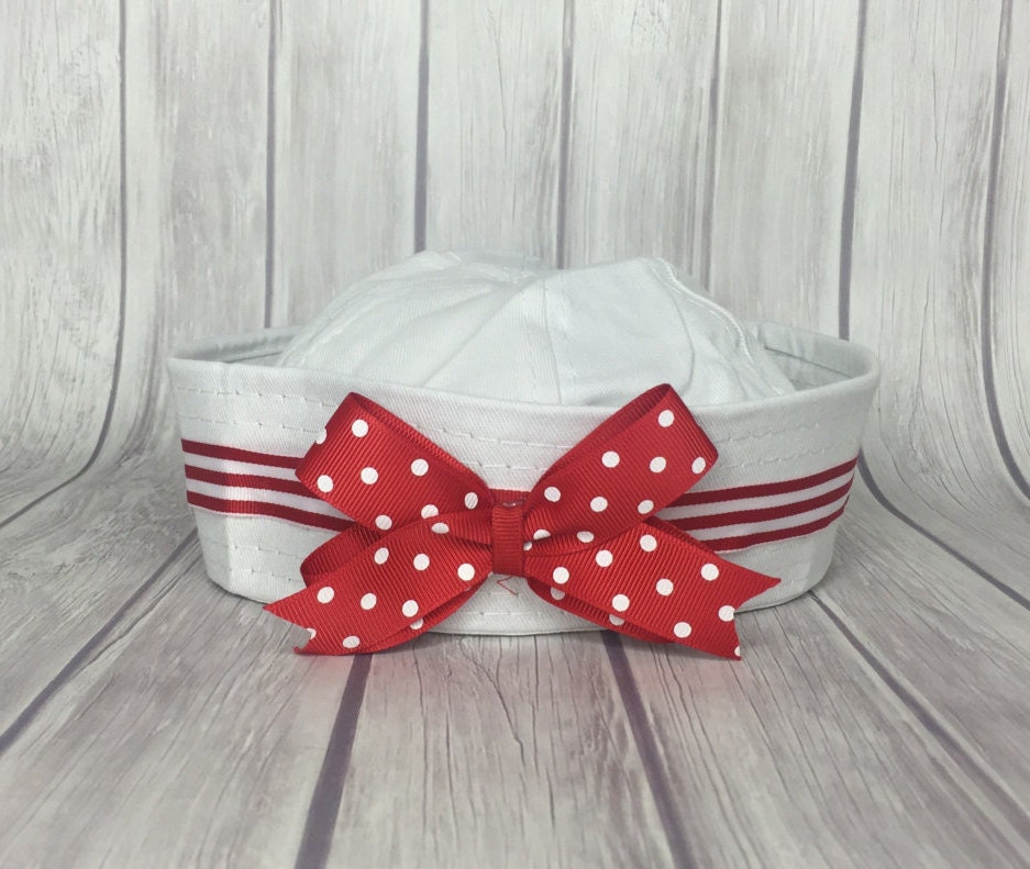 Sailor Hat, Cruise Hat, Sailor Hat, Red and White Sailor Hat, Girls Sailor  Hat, Adult Sailor Hat 