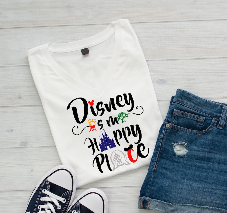 Disney Is My Happy Place Shirt Disney Shirt Personalized Etsy
