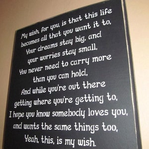  My Wish For You Lyrics Poster, Rascal Flatts