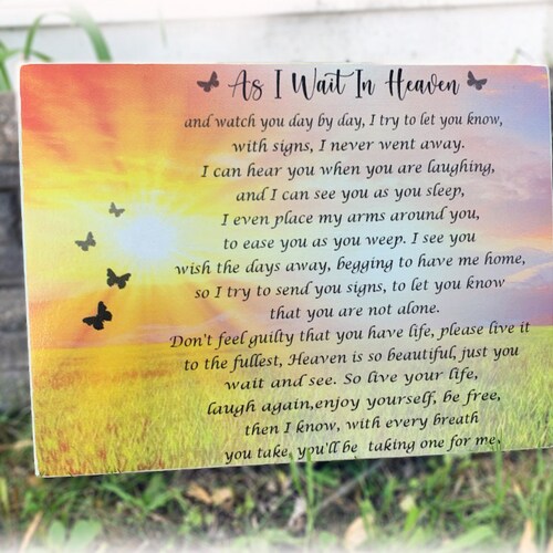 As I Wait In Heaven Butterfly Real Wood Free Etsy
