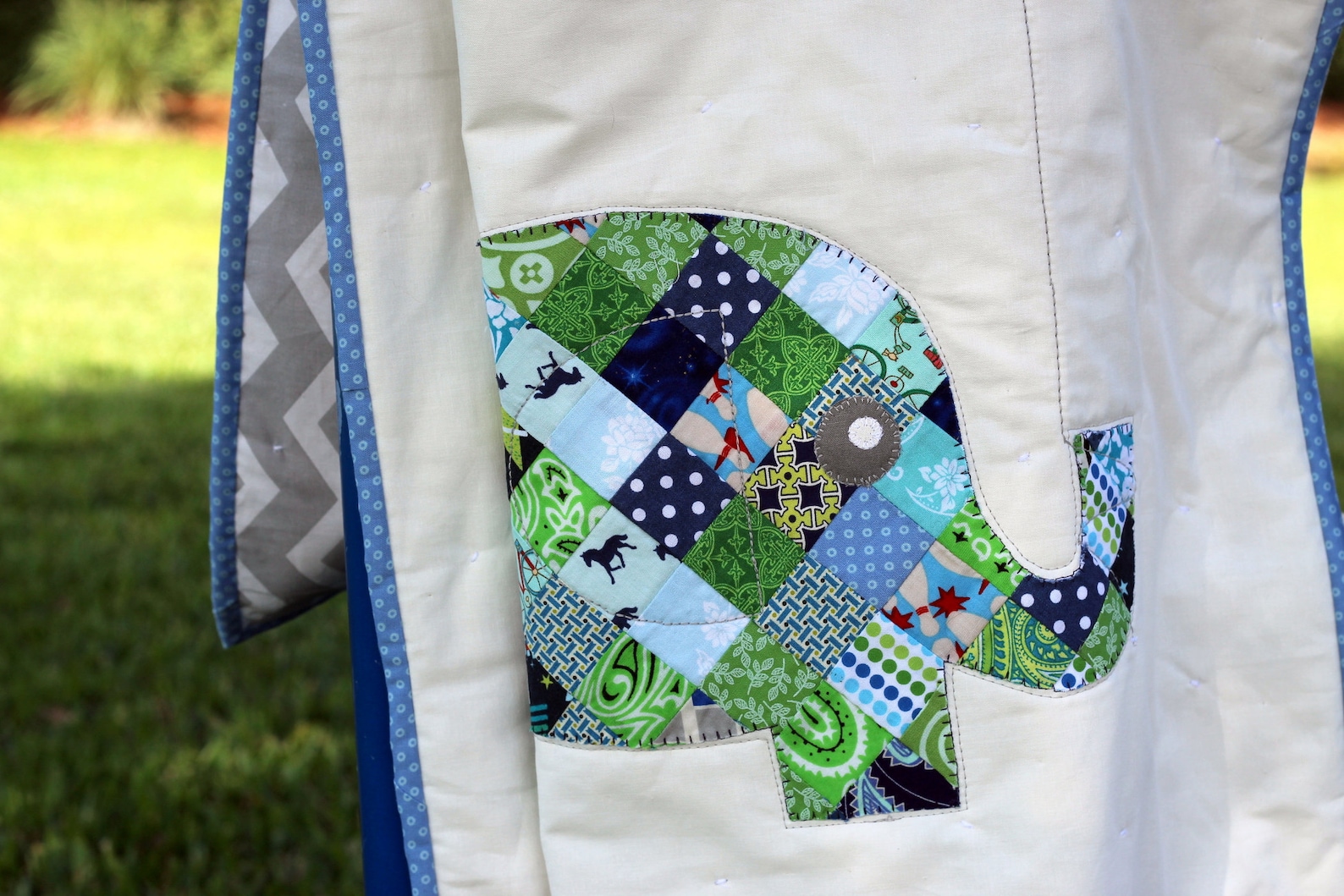 Blue Elephant Quilt Elephant Baby Quilt Patchwork Elephant Etsy