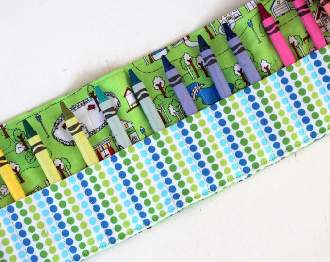 Rolling Holder for Crayons Fun in the Park Cotton Crayon Etsy