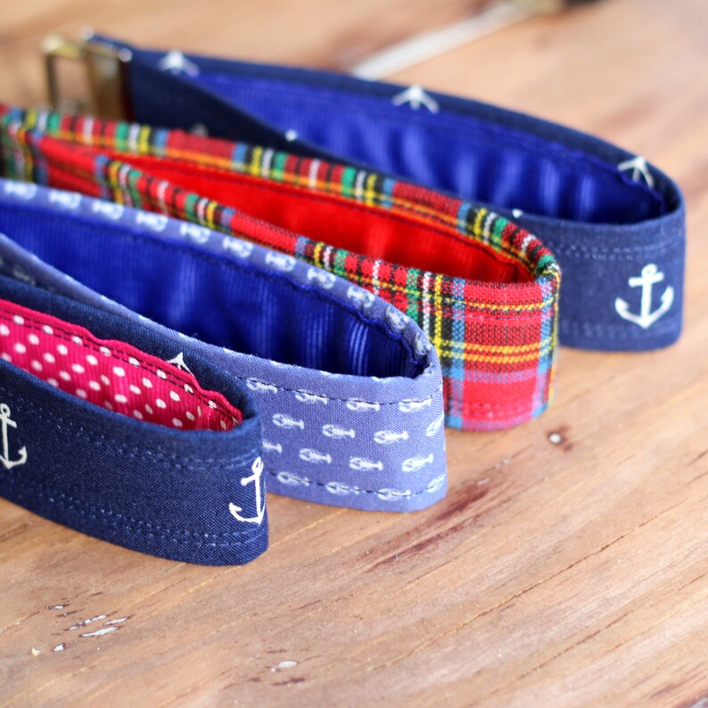 Preppy Wristlet Cotton Keychains, choice of anchor, lobster, plaid image 1