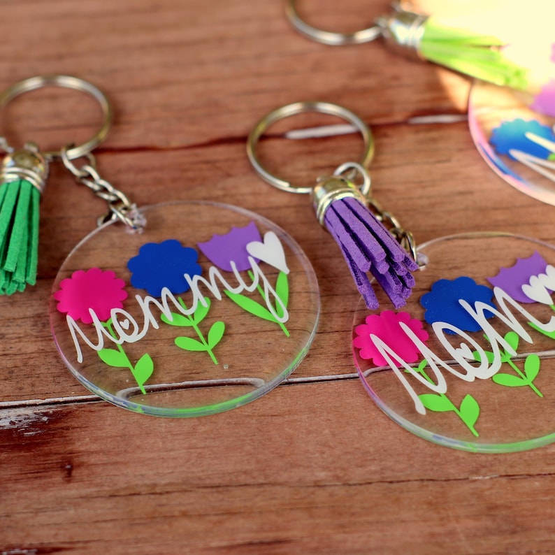 suncatcher easter basket gift gift for mom custom key chain mother/'s day gift gift for girlfriend Personalized floral round keychain