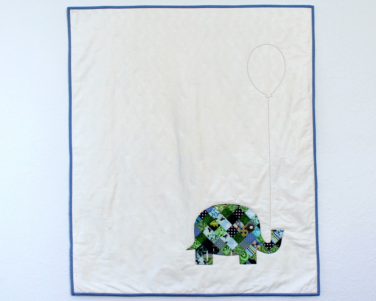 Blue Elephant Quilt Elephant Baby Quilt Patchwork Elephant Etsy
