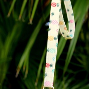 Lanyard, pretty preppy pineapple lanyard, id holder necklace, badge clip, nurse appreciation gift, student, teacher appreciation image 7