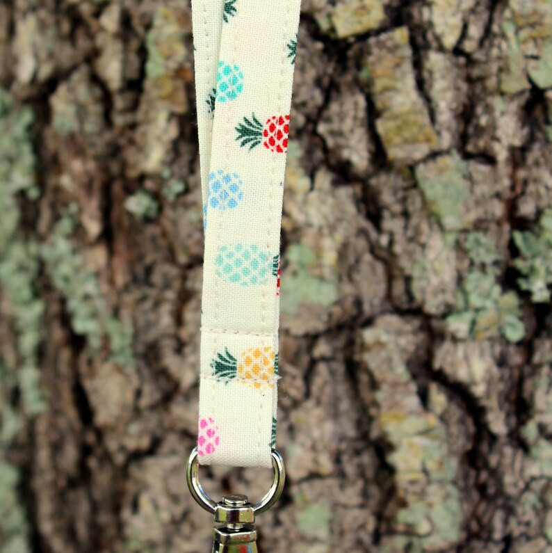 Lanyard, pretty preppy pineapple lanyard, id holder necklace, badge clip, nurse appreciation gift, student, teacher appreciation image 8