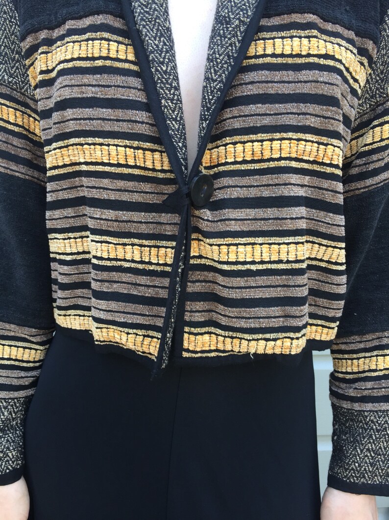 90s cropped tapestry blazer