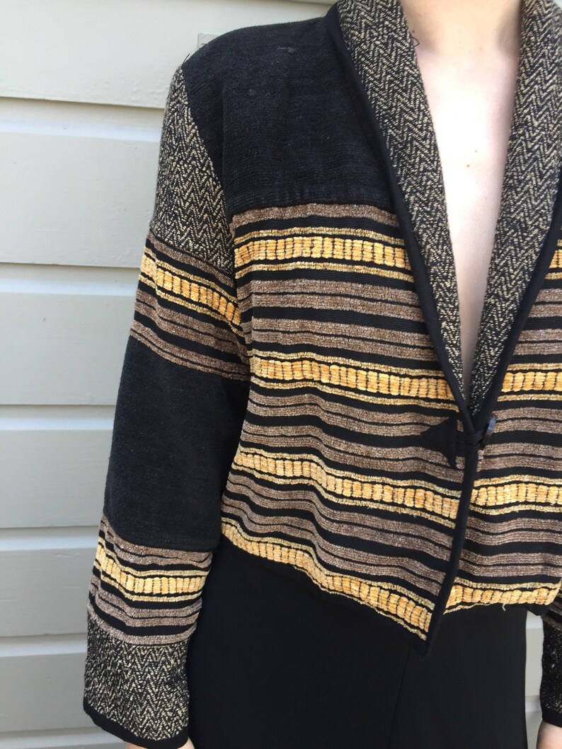 90s cropped tapestry blazer