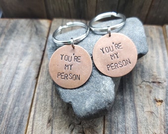 PAIR of "You're My Person" Key Chains --- Grey's Anatomy