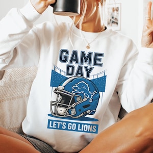 Detroit Lions Game Day Sweatshirt, NFL Fan Wear, Gift for Detroit Lions Football Lovers, Detroit Lions fan apparel