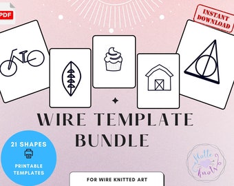 Wire Art Designs Template Bundle | Instant Digital PDF Download | Animals | Nursery