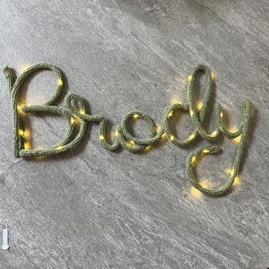 Light Up Knitted Wire Names | Custom Names | Rope Signs | Nursery Decor
