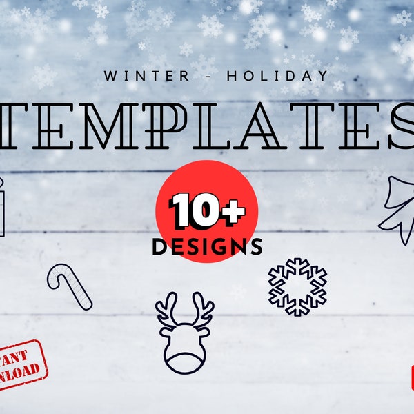 Printable Wire Art Template Bundle | Instant Digital PDF Download | Winter Edition