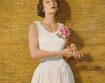 CROCHET PATTERN Vintage Tropical Romance Summer Sleeveless Dress Instant Download PDF 74-0118-15