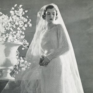 KNITTING PATTERN Vintage Wedding Dress 33-0038-02 Instant Download PDF ...