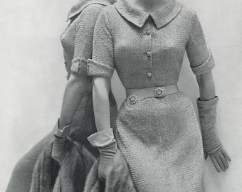 KNITTING PATTERN Vintage Nylon Ribbon Dress 15-0714-06 Instant Download PDF