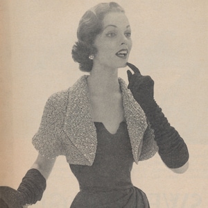 KNITTING PATTERN Vintage Shoulderette Shrug 45-0003-01 Instant Download PDF