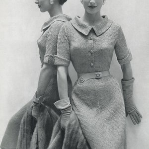 KNITTING PATTERN Vintage Nylon Ribbon Dress 15-0714-06 Instant Download PDF
