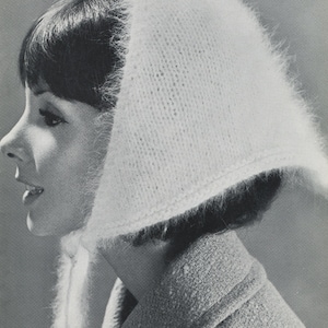 KNITTING PATTERN Vintage Kerchief Headscarf Instant Download PDF 07-074B-01