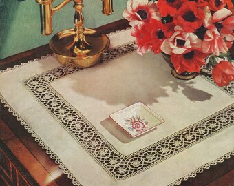 CROCHET PATTERN Vintage Priscilla Thread Sheridan Square Centerpiece Doily Cutwork 75-0276-03 Instant Download PDF