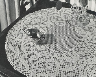 CROCHET PATTERN Baroque Filet Crochet Centerpiece Doily 75-0276-01 Instant Download PDF