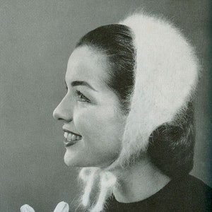 CROCHET PATTERN Vintage Angora Ear Warmer Instant Download PDF 06-0054-03