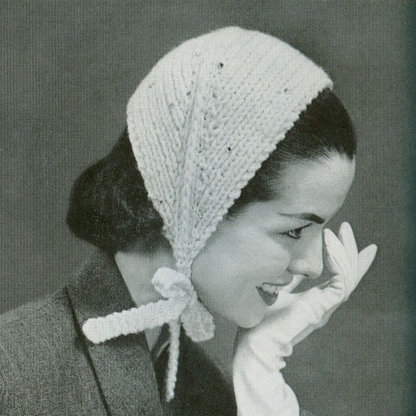 KNITTING PATTERN Vintage 50s Headband Ear Warmer Head Scarf Instant Download PDF 06-0054-02