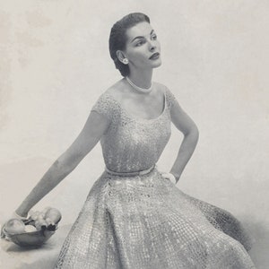 CROCHET PATTERN Vintage 1950s Morell Boca Raton Princess Dress Instant Download PDF 55-0034-02