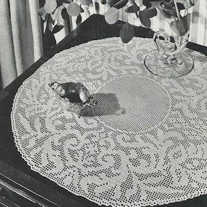 CROCHET PATTERN Baroque Filet Crochet Centerpiece Doily 75-0276-01 Instant Download PDF